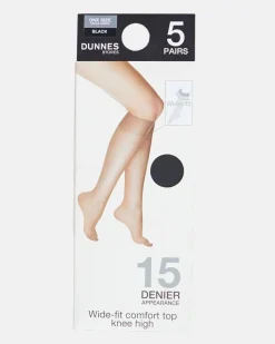 Best Dunnes Stores 15 Denier Wide Fit Knee Highs - Pack Of 5