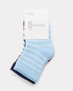 New Dunnes Stores Baby Boys Design Socks - Pack Of 5