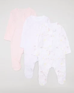 Discount Dunnes Stores Baby Cotton Sleepsuits - Pack Of 3 (Newborn-23 Months)