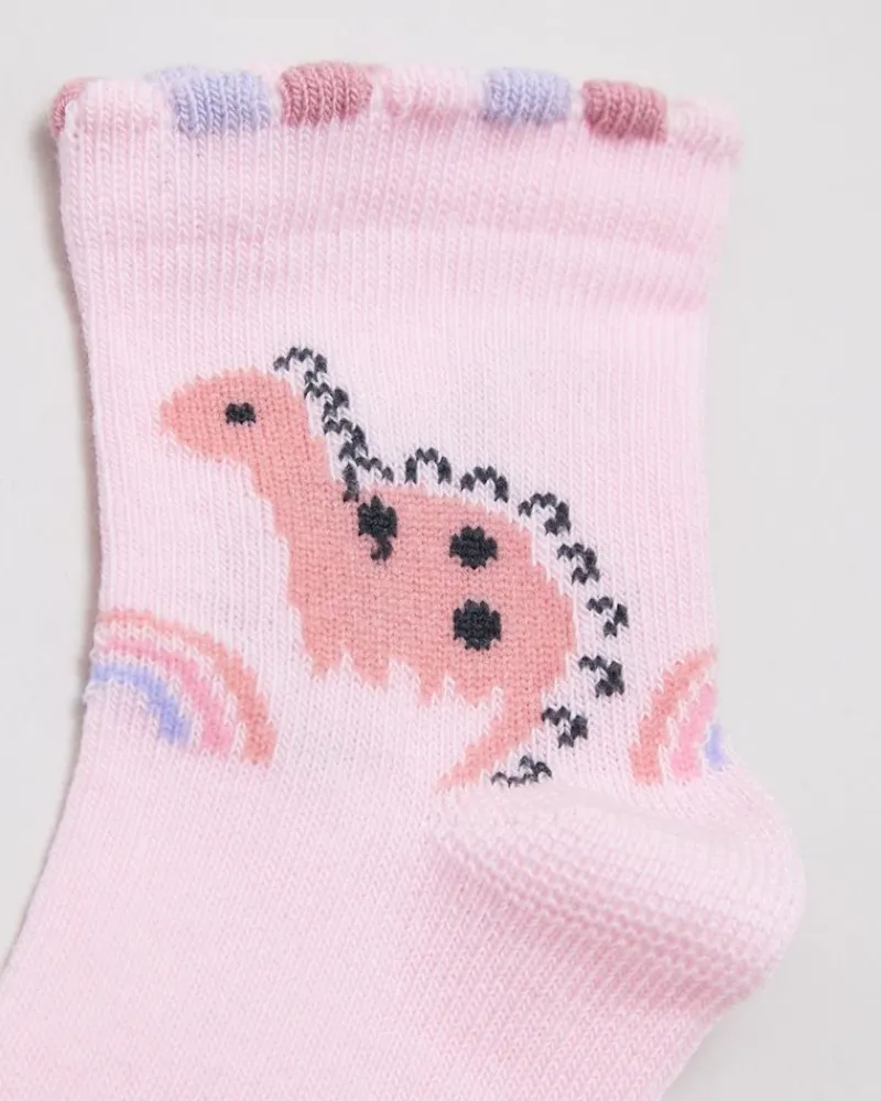 New Dunnes Stores Baby Girls Design Socks - Pack Of 5