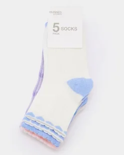 Hot Dunnes Stores Baby Girls Design Socks - Pack Of 5