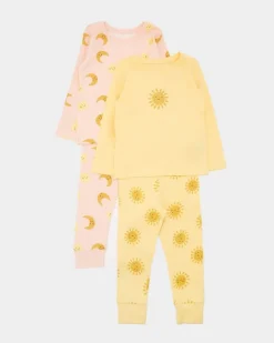 Discount Dunnes Stores Baby Girls Pyjamas - Pack Of 2 (6 Months-4 Years)