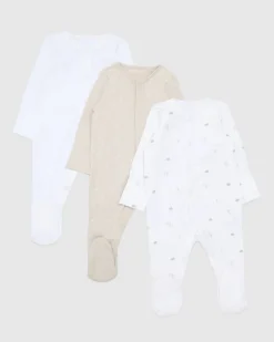 Sale Dunnes Stores Baby Sleepsuit - Pack Of 3 (Newborn-23 Months)