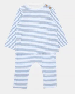 Discount Dunnes Stores Blue Stripe Set (Newborn-12 Months)