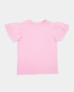 New Dunnes Stores Broiderie T-Shirt (2-14 Years)