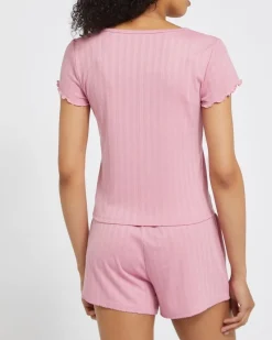 Discount Dunnes Stores Button Shorts Pyjama Set