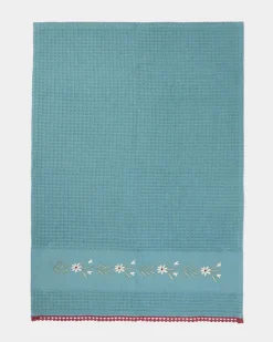 Online Dunnes Stores Carolyn Donnelly Eclectic Waffle Embroidered Tea Towel