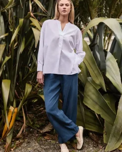 Sale Dunnes Stores Carolyn Donnelly The Edit White Cotton V-Neck Shirt