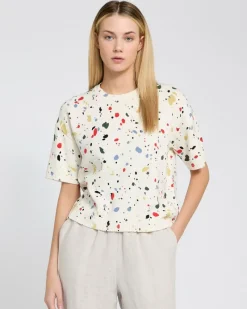 Outlet Dunnes Stores Carolyn Donnelly The Edit Splash Print Short Sleeve Jumper