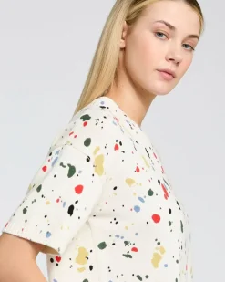 Outlet Dunnes Stores Carolyn Donnelly The Edit Splash Print Short Sleeve Jumper