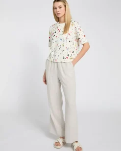 Outlet Dunnes Stores Carolyn Donnelly The Edit Splash Print Short Sleeve Jumper