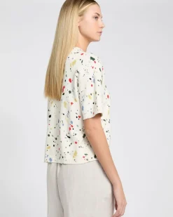 Outlet Dunnes Stores Carolyn Donnelly The Edit Splash Print Short Sleeve Jumper