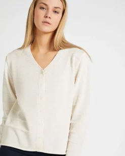 Outlet Dunnes Stores Carolyn Donnelly The Edit Fine Garter Knit Stone Cardigan