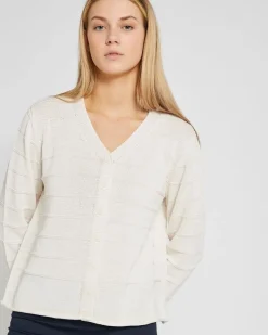 Outlet Dunnes Stores Carolyn Donnelly The Edit Fine Garter Knit Stone Cardigan
