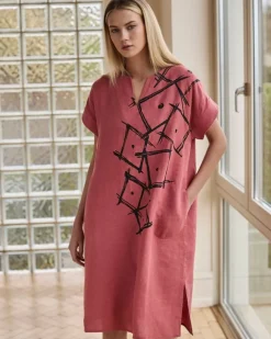 Hot Dunnes Stores Carolyn Donnelly The Edit Square Print Linen Dress