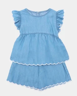 New Dunnes Stores Chambray Short And Top - Two Piece Set (6 Months-5 Years)