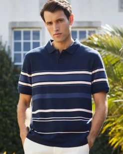 New Dunnes Stores Colour Block Cotton Stripe Polo