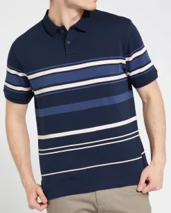 New Dunnes Stores Colour Block Cotton Stripe Polo