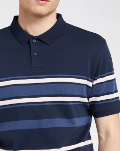 New Dunnes Stores Colour Block Cotton Stripe Polo