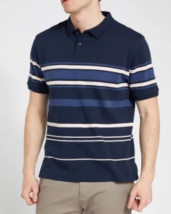 New Dunnes Stores Colour Block Cotton Stripe Polo