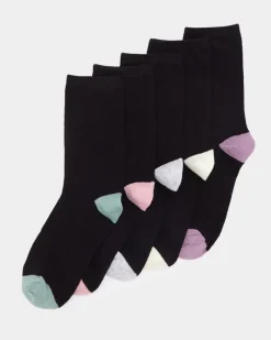Online Dunnes Stores Coloured Crew Socks - Pack Of 5