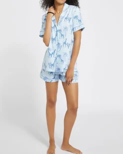 Fashion Dunnes Stores Cotton Revere Shorts Pyjama Set