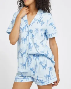 Fashion Dunnes Stores Cotton Revere Shorts Pyjama Set