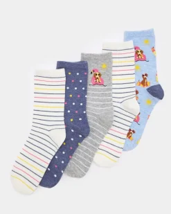 Clearance Dunnes Stores Cotton Rich Crew Socks - Pack Of 5