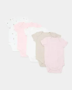 Hot Dunnes Stores Cotton Short-Sleeved Bodysuits - Pack Of 5 (Newborn-3 Years)
