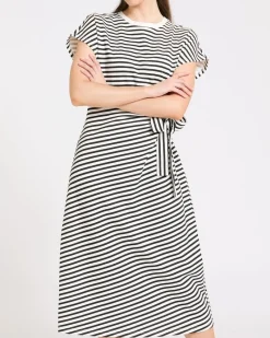 New Dunnes Stores Cotton Tie Side Jersey Midi Dress