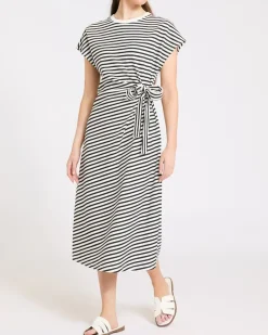 New Dunnes Stores Cotton Tie Side Jersey Midi Dress