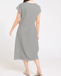 New Dunnes Stores Cotton Tie Side Jersey Midi Dress