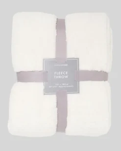 Discount Dunnes Stores Cream Fleece Throw