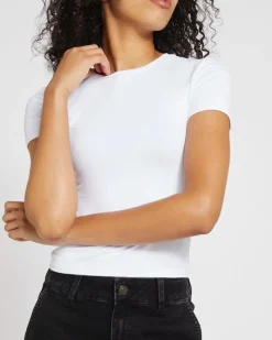 Discount Dunnes Stores Crop Fitted Polyamide Stretch Top