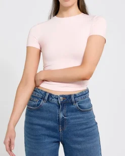 Fashion Dunnes Stores Crop Fitted Polyamide Stretch Top