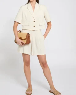 Sale Dunnes Stores Cropped Linen Blend Jacket