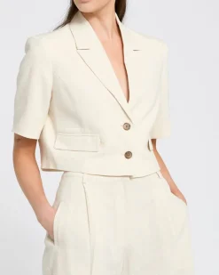 Sale Dunnes Stores Cropped Linen Blend Jacket