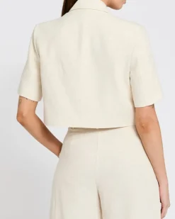 Sale Dunnes Stores Cropped Linen Blend Jacket