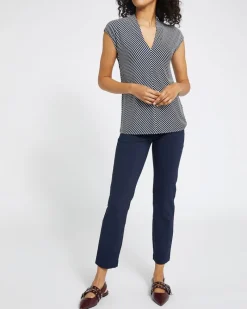 Online Dunnes Stores Draped V-Neck Short-Sleeved Jersey Top