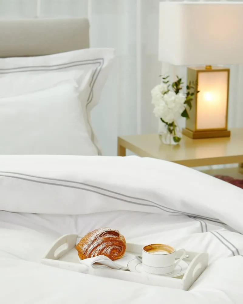 New Dunnes Stores Francis Brennan the Collection Embroidered Double Stripe Bed Sheet