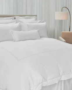 New Dunnes Stores Francis Brennan the Collection White Double Stripe Flat Sheet