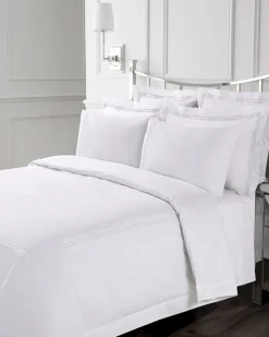 New Dunnes Stores Francis Brennan the Collection White Double Stripe Flat Sheet