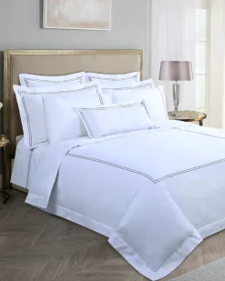Discount Dunnes Stores Francis Brennan the Collection Mink Double Stripe Flat Sheet