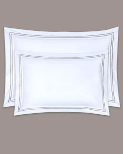 New Dunnes Stores Francis Brennan the Collection Mink Double Stripe King Oxford Pillowcase