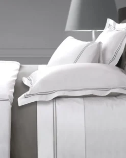 Best Dunnes Stores Francis Brennan the Collection Grey Euro Double Stripe Pillowcase