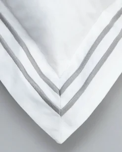 Best Dunnes Stores Francis Brennan the Collection Grey Euro Double Stripe Pillowcase