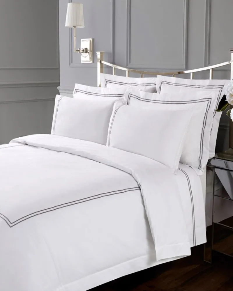 Best Dunnes Stores Francis Brennan the Collection Grey Euro Double Stripe Pillowcase