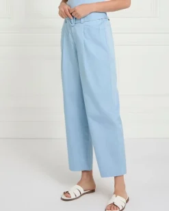 Hot Dunnes Stores Gallery Cotton Belted Poplin Wide Leg Trousers