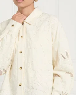 Discount Dunnes Stores Gallery Frieda Cream Embroidered Cotton Shacket