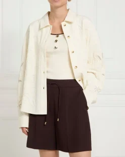 Discount Dunnes Stores Gallery Frieda Cream Embroidered Cotton Shacket